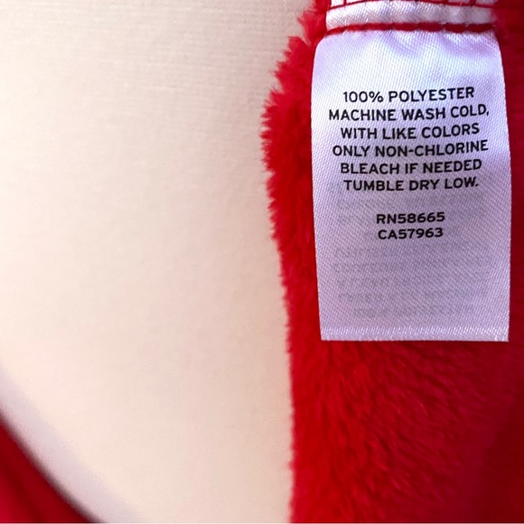 NORDSTROM red plush robe luxurious cozy wrap tie pockets long plus size 2X NEW - Picture 11 of 12